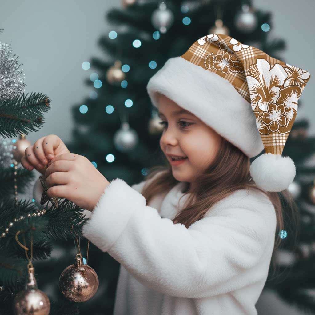 Hibiscus Pakala Bronze Brown Christmas Santa Hat Tropical Floral Stylized LT01 - Polynesian Pride