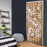 Hibiscus Pakala Bronze Brown Door Cover Tropical Floral Stylized LT01 - Polynesian Pride