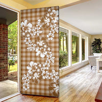 Hibiscus Pakala Bronze Brown Door Cover Tropical Floral Stylized LT01 - Polynesian Pride