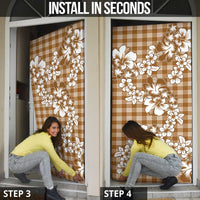 Hibiscus Pakala Bronze Brown Door Cover Tropical Floral Stylized LT01 - Polynesian Pride