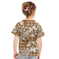 Hibiscus Pakala Bronze Brown Kid T Shirt Tropical Floral Stylized LT01 - Polynesian Pride