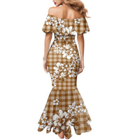 Hibiscus Pakala Bronze Brown Mermaid Dress Tropical Floral Stylized LT01 - Polynesian Pride