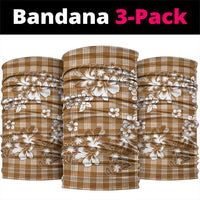 Hibiscus Pakala Bronze Brown Neck Gaiter Tropical Floral Stylized LT01 package One Size: 25*50cm Brown - Polynesian Pride