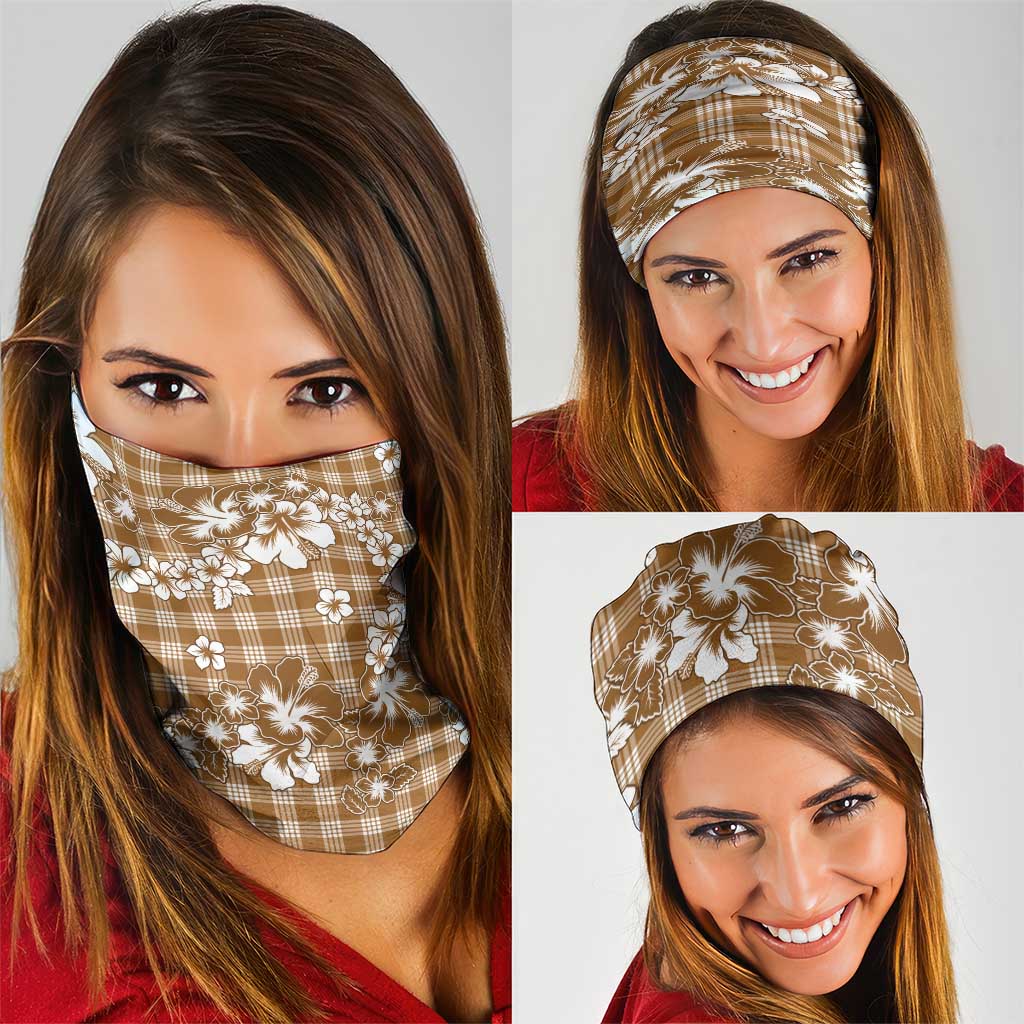 Hibiscus Pakala Bronze Brown Neck Gaiter Tropical Floral Stylized LT01 - Polynesian Pride