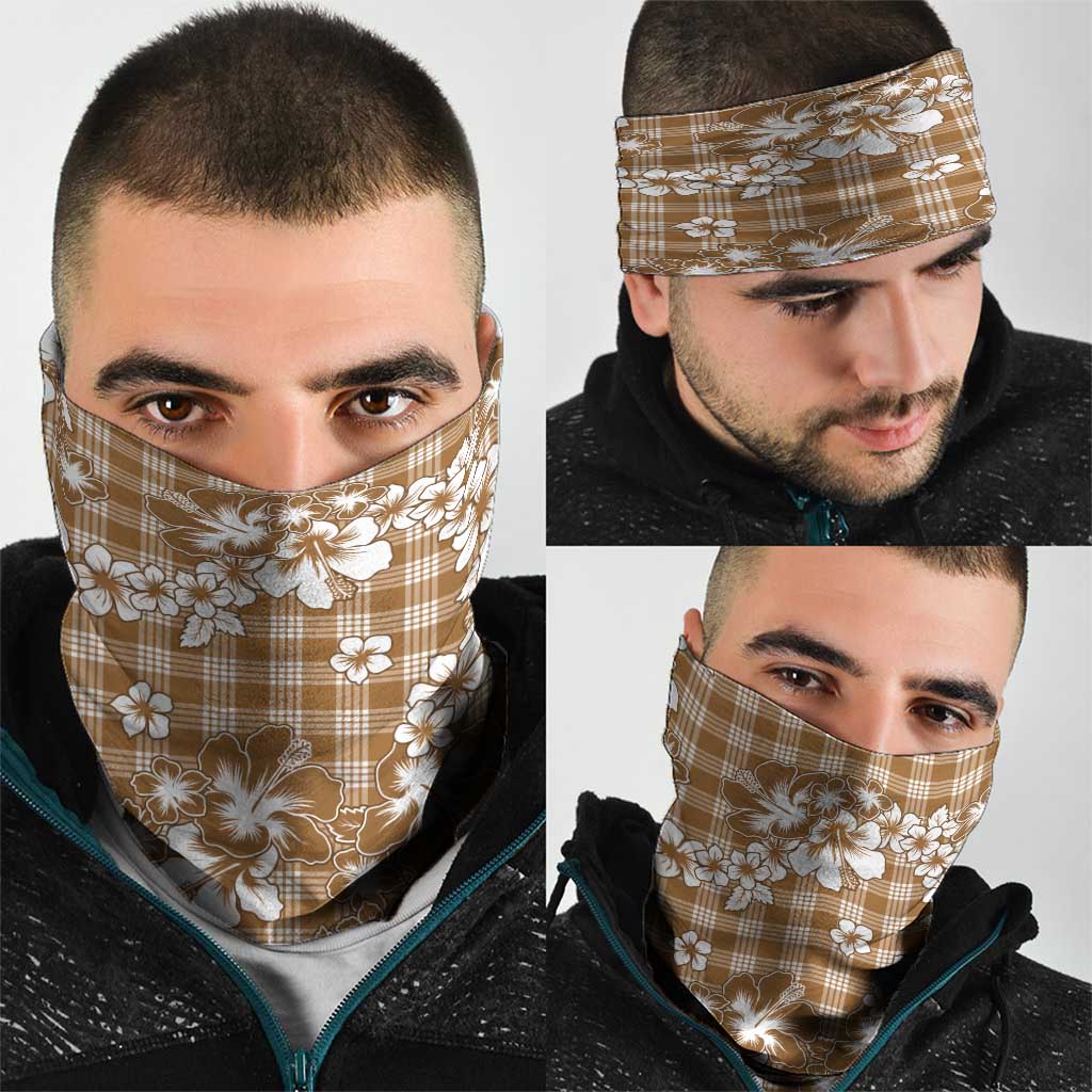 Hibiscus Pakala Bronze Brown Neck Gaiter Tropical Floral Stylized LT01 - Polynesian Pride
