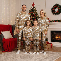 Hibiscus Pakala Bronze Brown Christmas Pajama Set Tropical Floral Stylized LT01 - Polynesian Pride