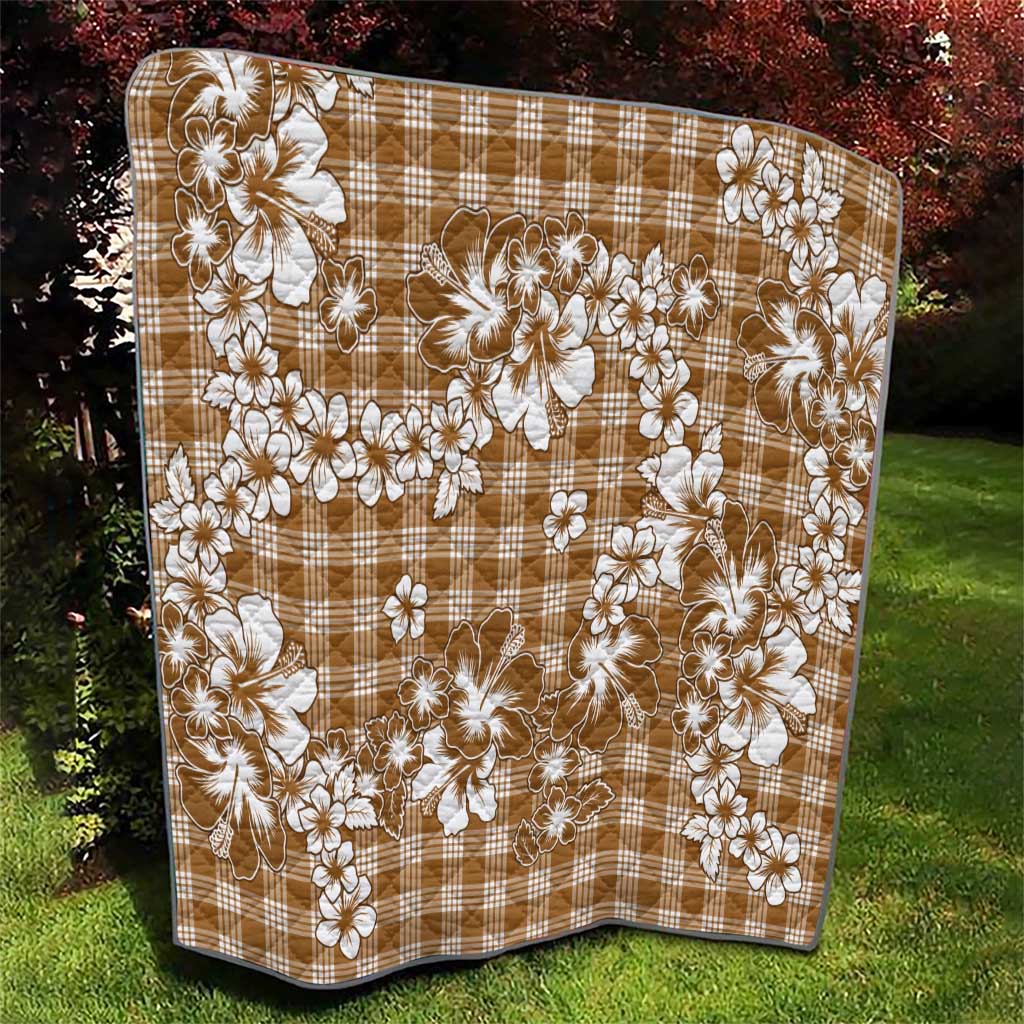 Hibiscus Pakala Bronze Brown Quilt Tropical Floral Stylized LT01 - Polynesian Pride