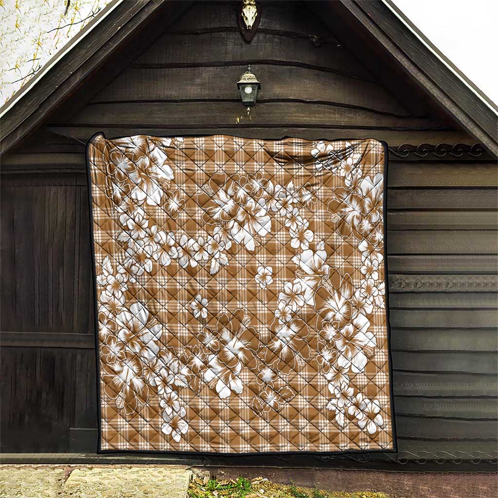 Hibiscus Pakala Bronze Brown Quilt Tropical Floral Stylized LT01 - Polynesian Pride