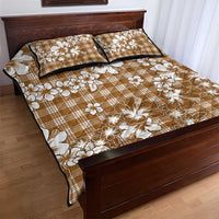 Hibiscus Pakala Bronze Brown Quilt Bed Set Tropical Floral Stylized LT01 - Polynesian Pride