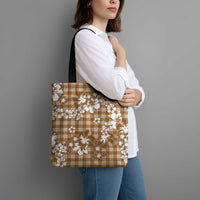 Hibiscus Pakala Bronze Brown Tote Bag Tropical Floral Stylized LT01 - Polynesian Pride