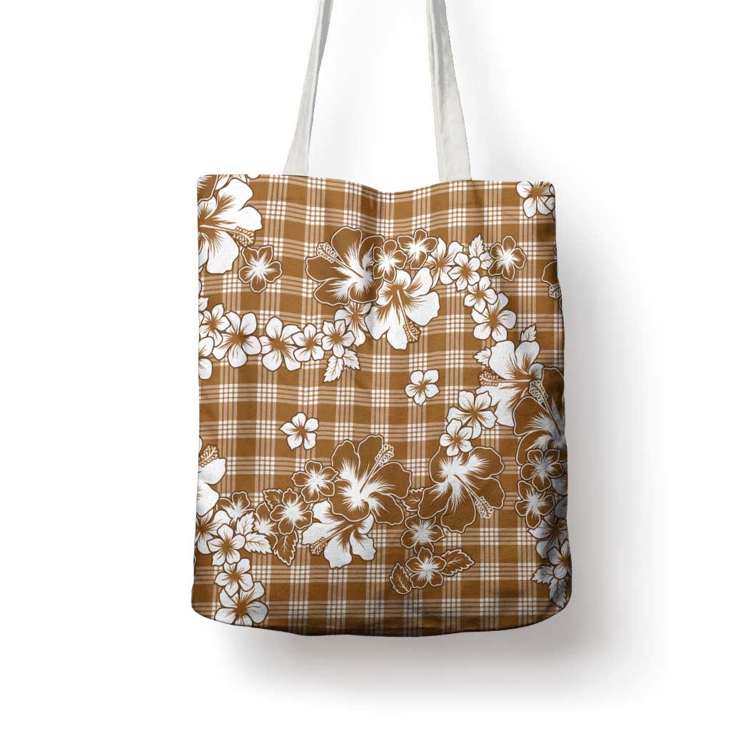Hibiscus Pakala Bronze Brown Tote Bag Tropical Floral Stylized LT01 - Polynesian Pride