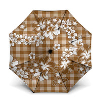 Hibiscus Pakala Bronze Brown Umbrella Tropical Floral Stylized LT01 One Size Folded 11.42 inch Opened Diameter 37.4 inch Brown - Polynesian Pride