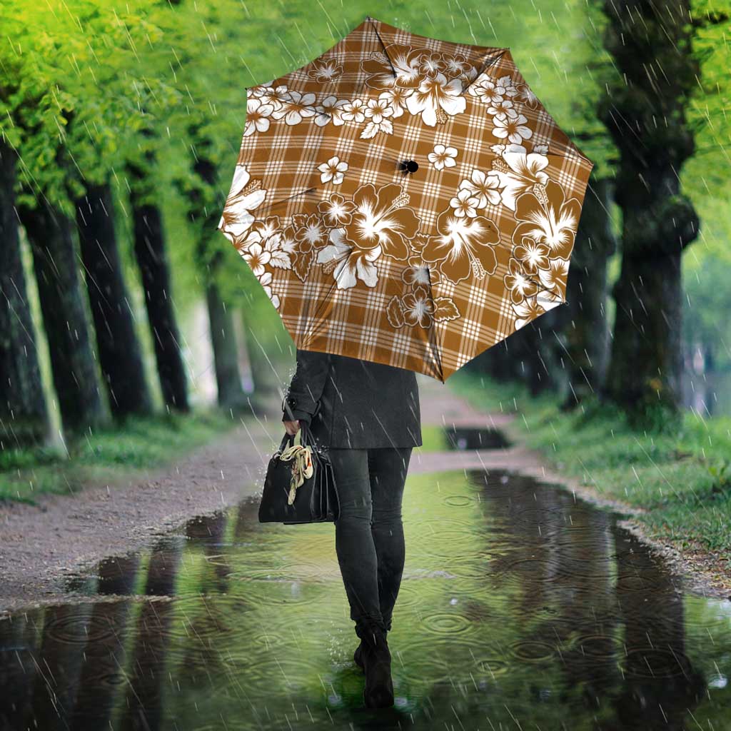 Hibiscus Pakala Bronze Brown Umbrella Tropical Floral Stylized LT01 - Polynesian Pride