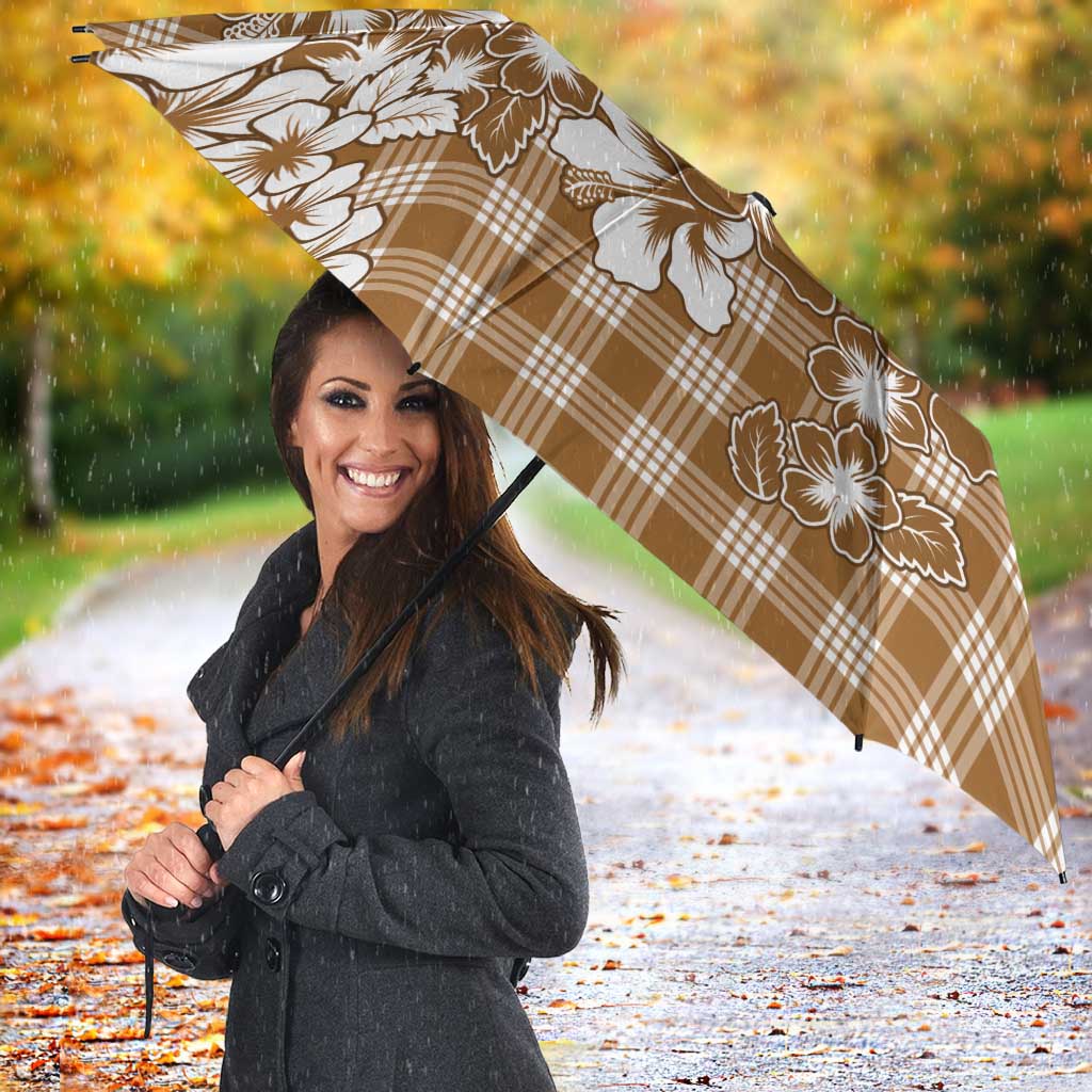 Hibiscus Pakala Bronze Brown Umbrella Tropical Floral Stylized LT01 - Polynesian Pride