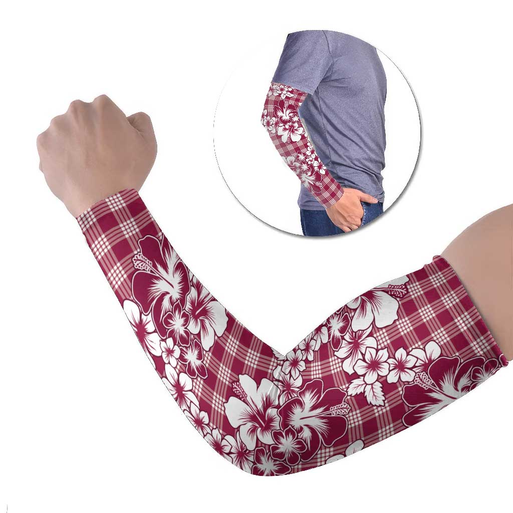 Hibiscus Pakala Royal Magenta Arm Sleeves Tropical Floral Stylized LT01 Set of 2 Magenta - Polynesian Pride