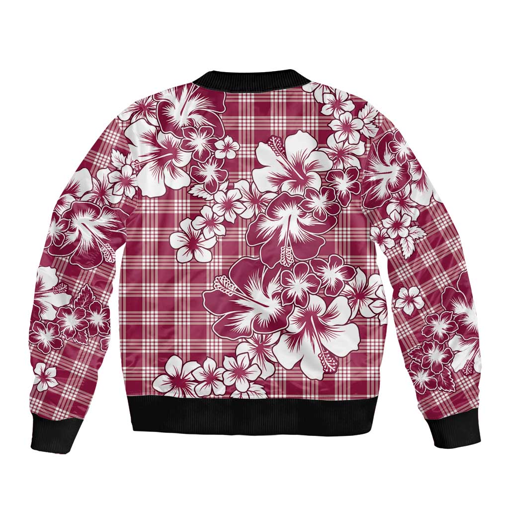 Hibiscus Pakala Royal Magenta Bomber Jacket Tropical Floral Stylized LT01 - Polynesian Pride