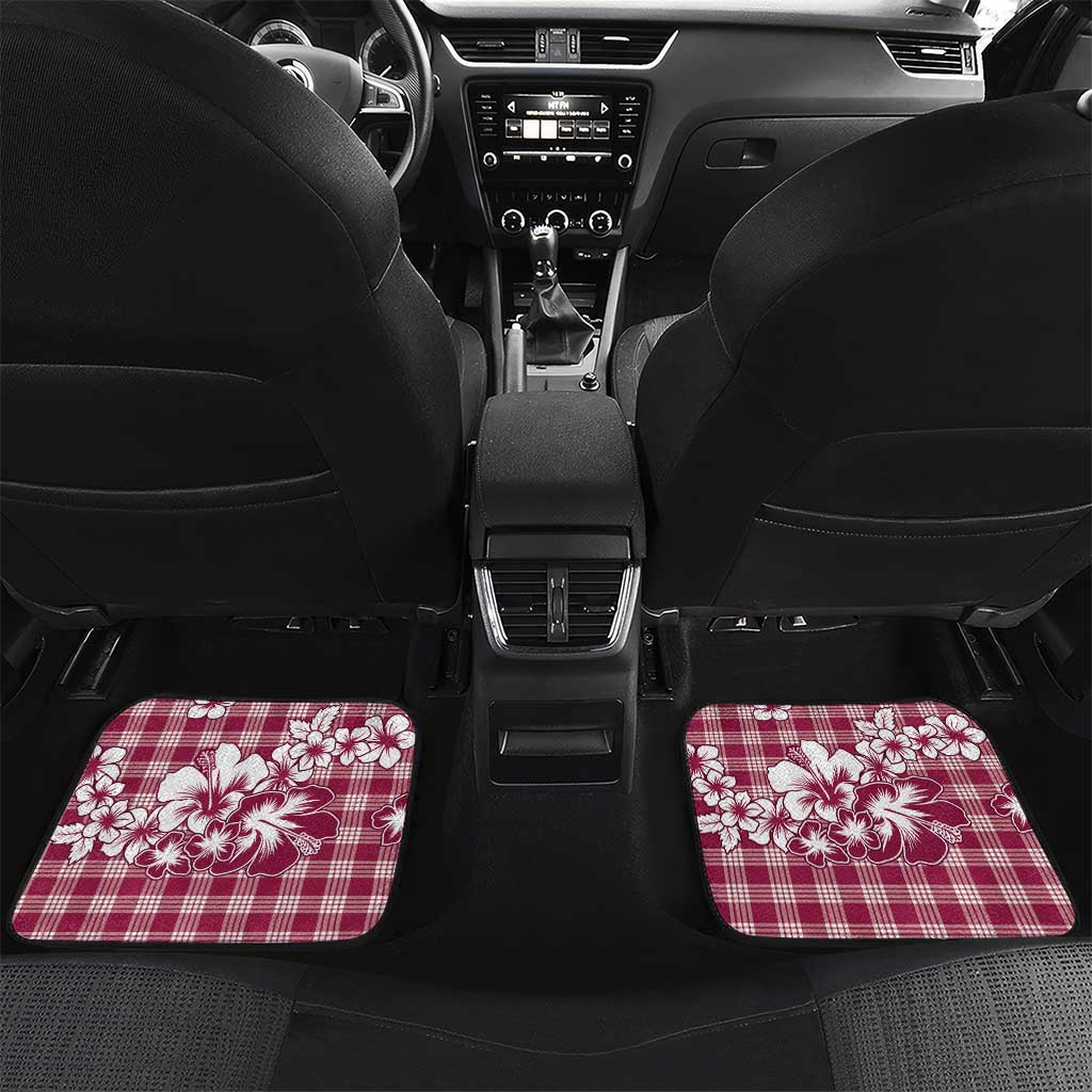 Hibiscus Pakala Royal Magenta Car Mats Tropical Floral Stylized LT01 Set 2pcs - Back Magenta - Polynesian Pride