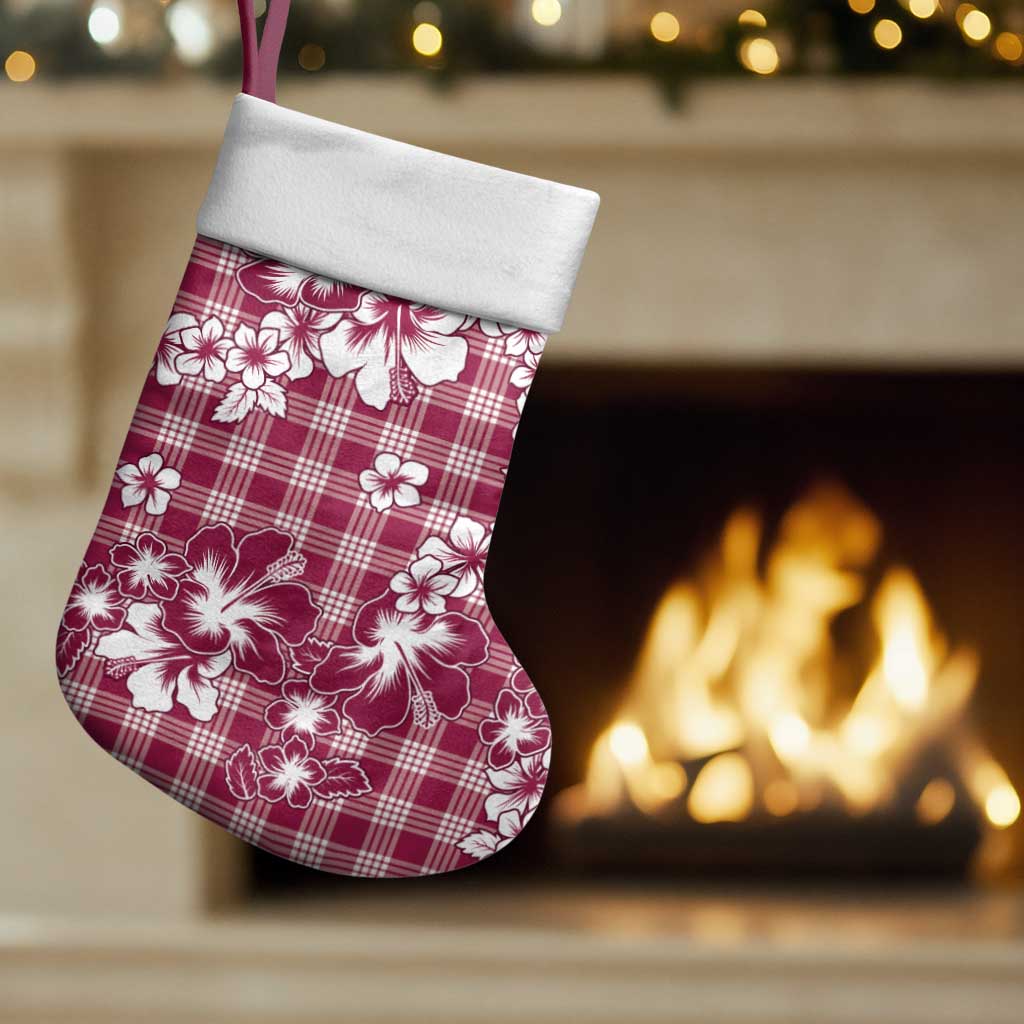 Hibiscus Pakala Royal Magenta Christmas Stocking Tropical Floral Stylized LT01 Set of 2 Magenta - Polynesian Pride