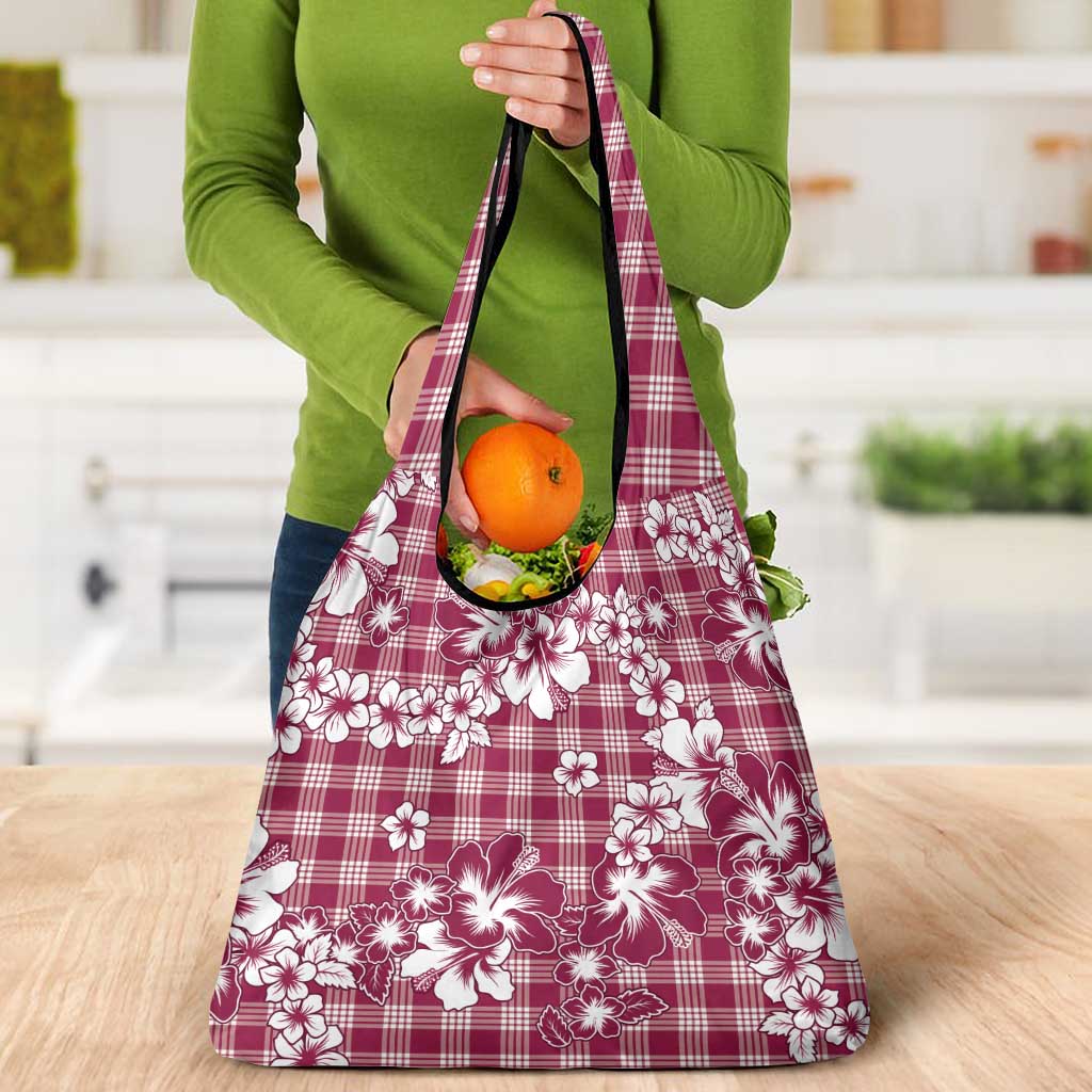 Hibiscus Pakala Royal Magenta Grocery Bag Tropical Floral Stylized LT01 - Polynesian Pride