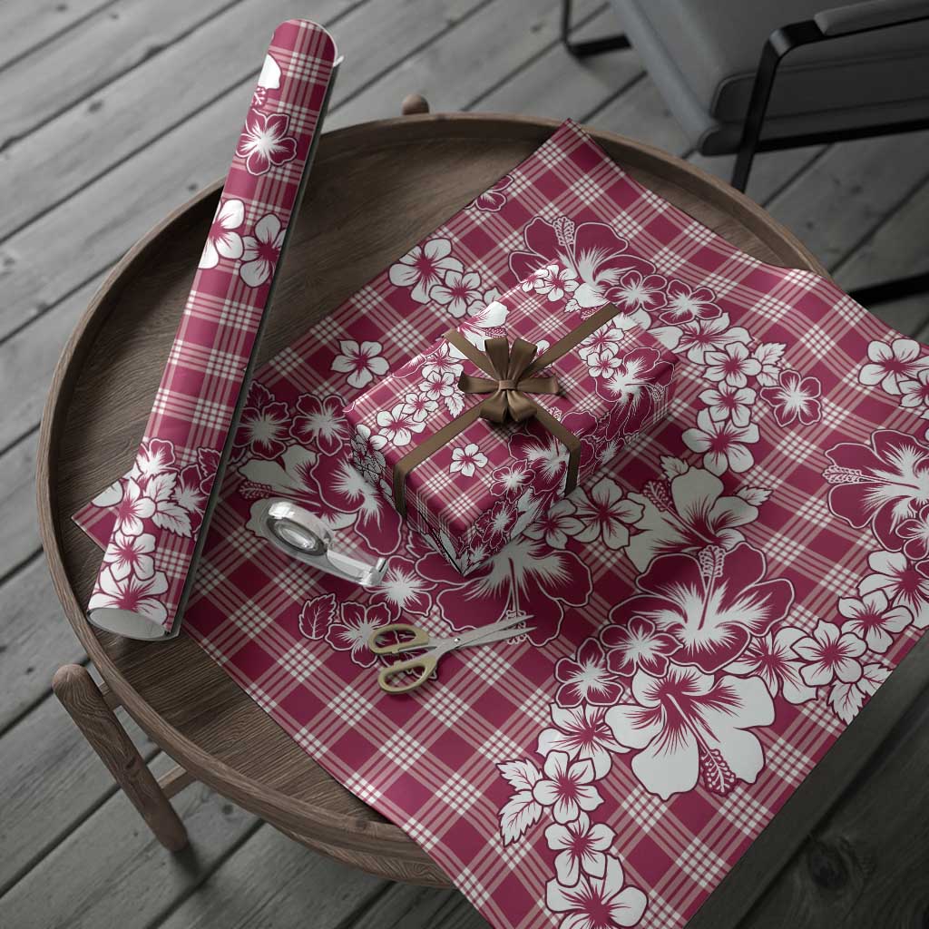 Hibiscus Pakala Royal Magenta Wrapping Paper Tropical Floral Stylized LT01 - Polynesian Pride