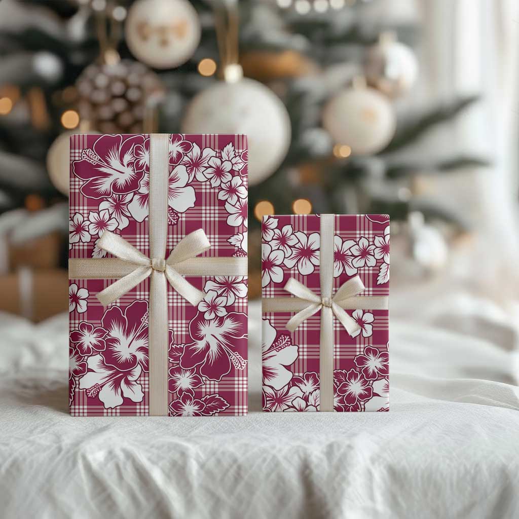 Hibiscus Pakala Royal Magenta Wrapping Paper Tropical Floral Stylized LT01 - Polynesian Pride