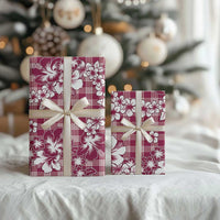 Hibiscus Pakala Royal Magenta Wrapping Paper Tropical Floral Stylized LT01 - Polynesian Pride
