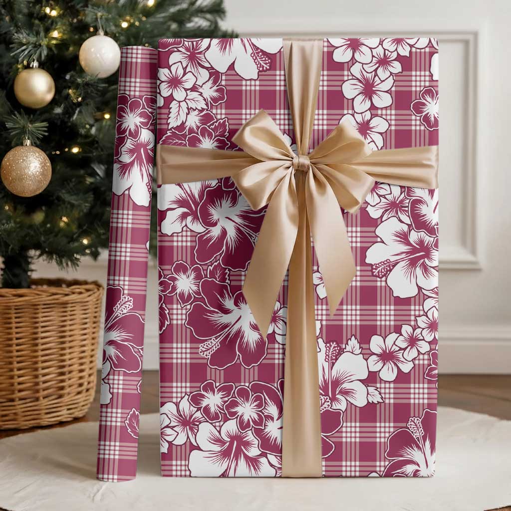 Hibiscus Pakala Royal Magenta Wrapping Paper Tropical Floral Stylized LT01 - Polynesian Pride