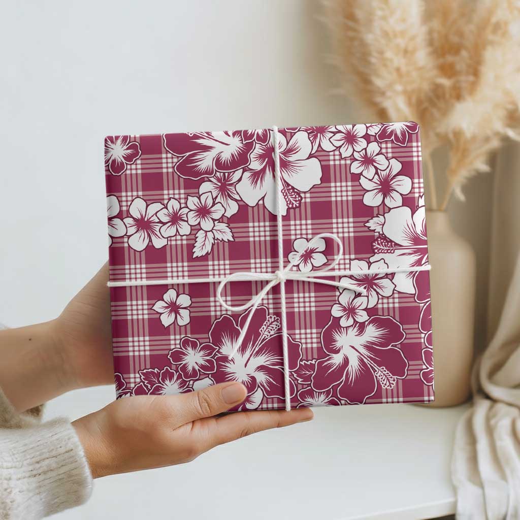 Hibiscus Pakala Royal Magenta Wrapping Paper Tropical Floral Stylized LT01 - Polynesian Pride