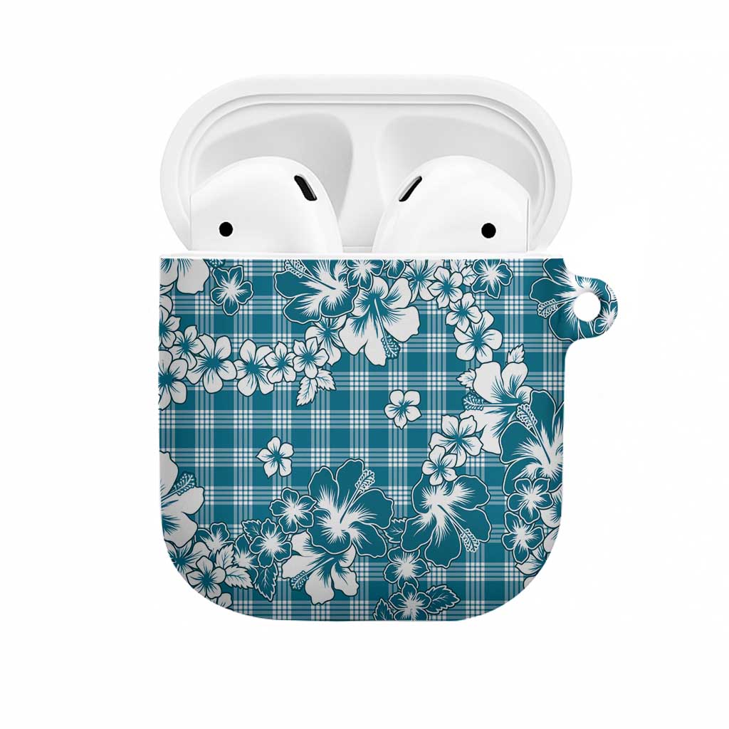 Hibiscus Pakala Ocean Depths Blue AirPods Case Tropical Floral Stylized LT01 Blue - Polynesian Pride
