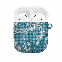 Hibiscus Pakala Ocean Depths Blue AirPods Case Tropical Floral Stylized LT01 Blue - Polynesian Pride