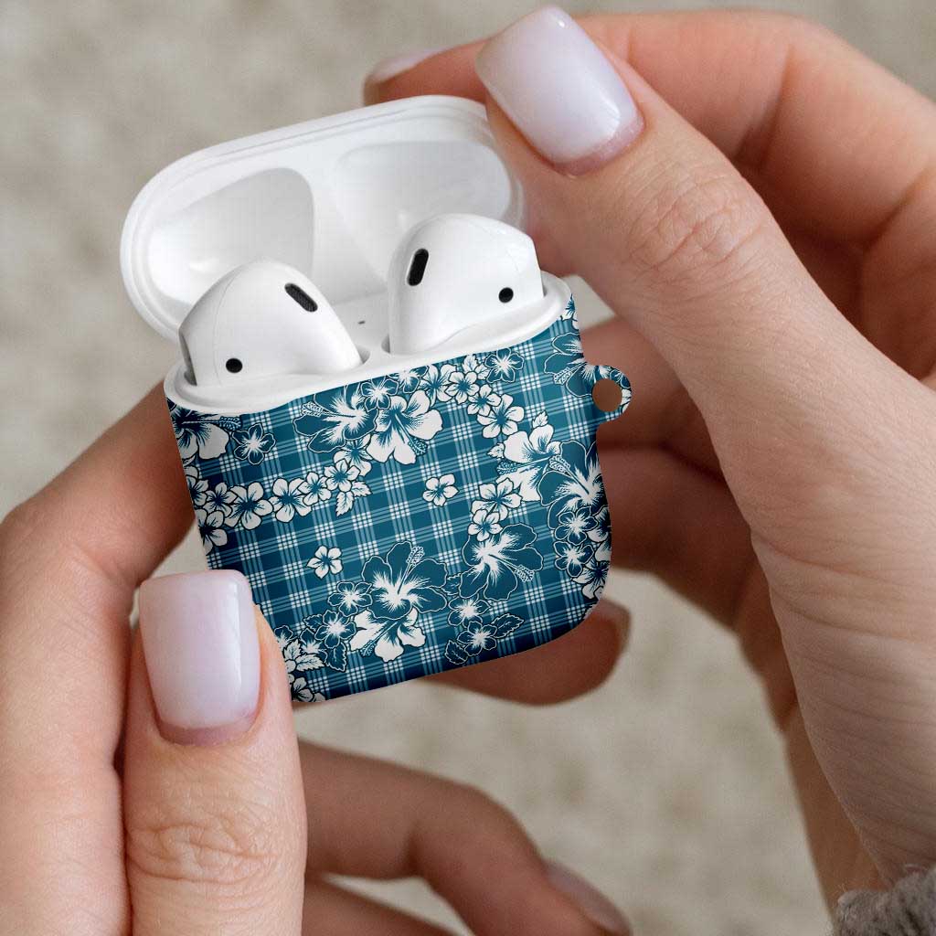 Hibiscus Pakala Ocean Depths Blue AirPods Case Tropical Floral Stylized LT01 - Polynesian Pride
