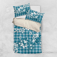 Hibiscus Pakala Ocean Depths Blue Bedding Set Tropical Floral Stylized LT01 US Twin 172cm x 218cm Blue - Polynesian Pride