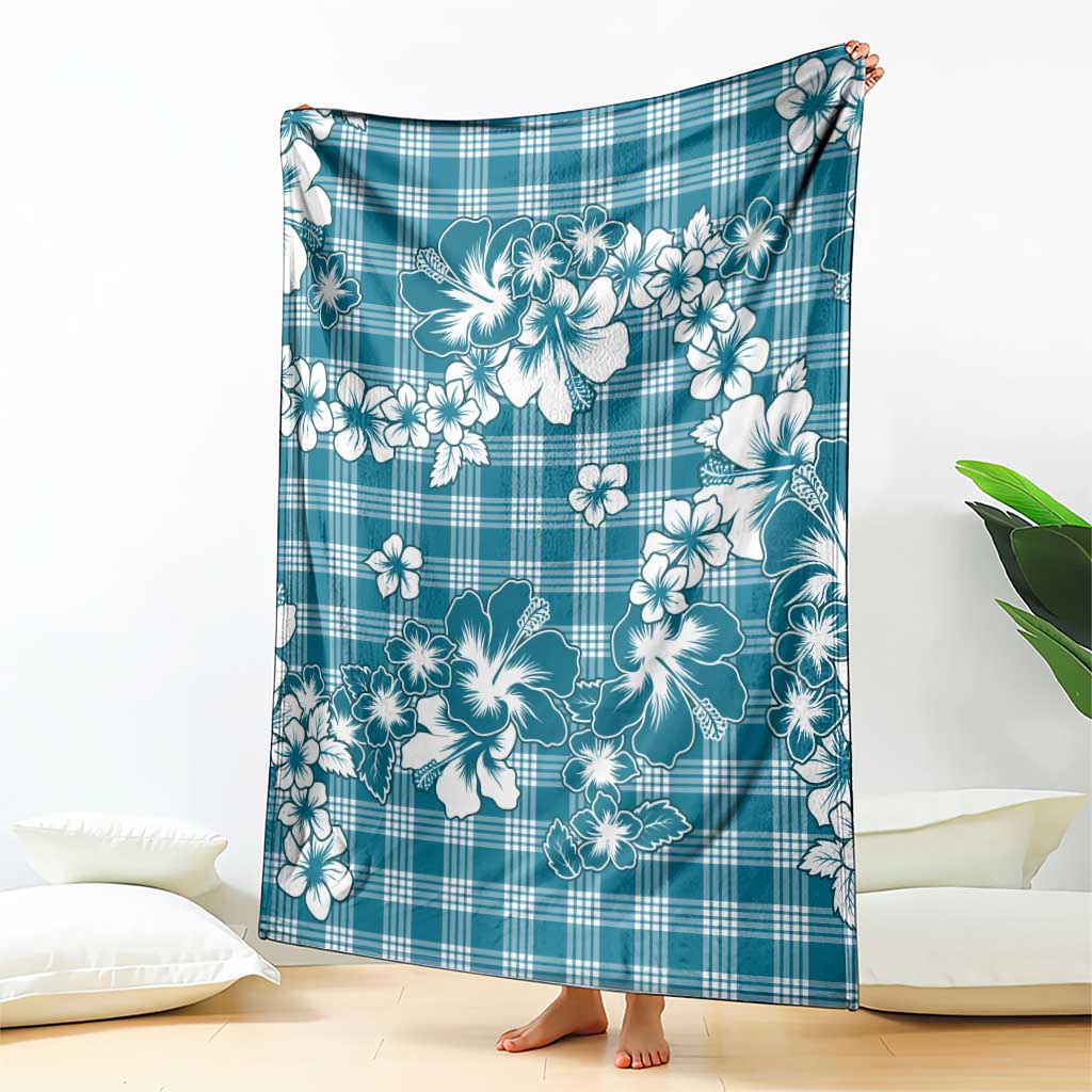 Hibiscus Pakala Ocean Depths Blue Blanket Tropical Floral Stylized LT01 - Polynesian Pride