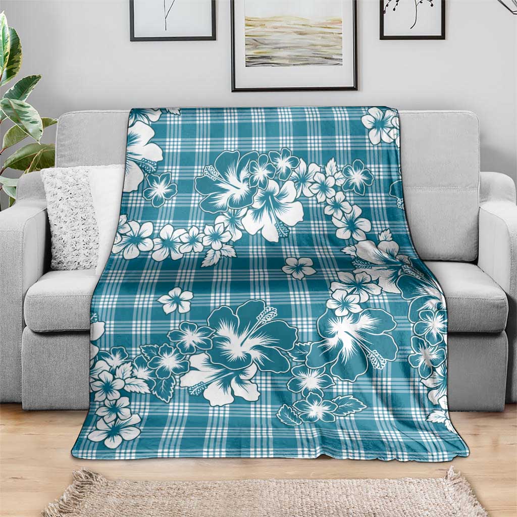 Hibiscus Pakala Ocean Depths Blue Blanket Tropical Floral Stylized LT01 - Polynesian Pride