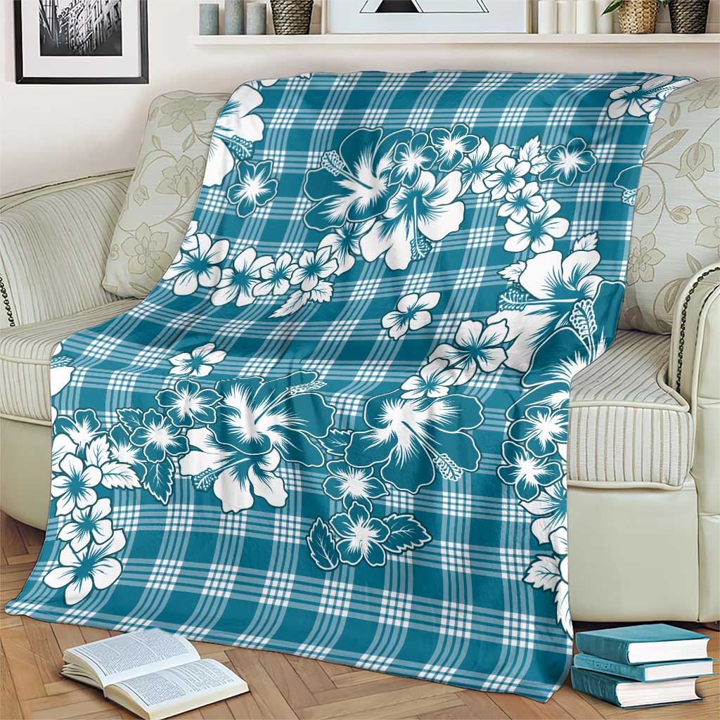 Hibiscus Pakala Ocean Depths Blue Blanket Tropical Floral Stylized LT01 - Polynesian Pride