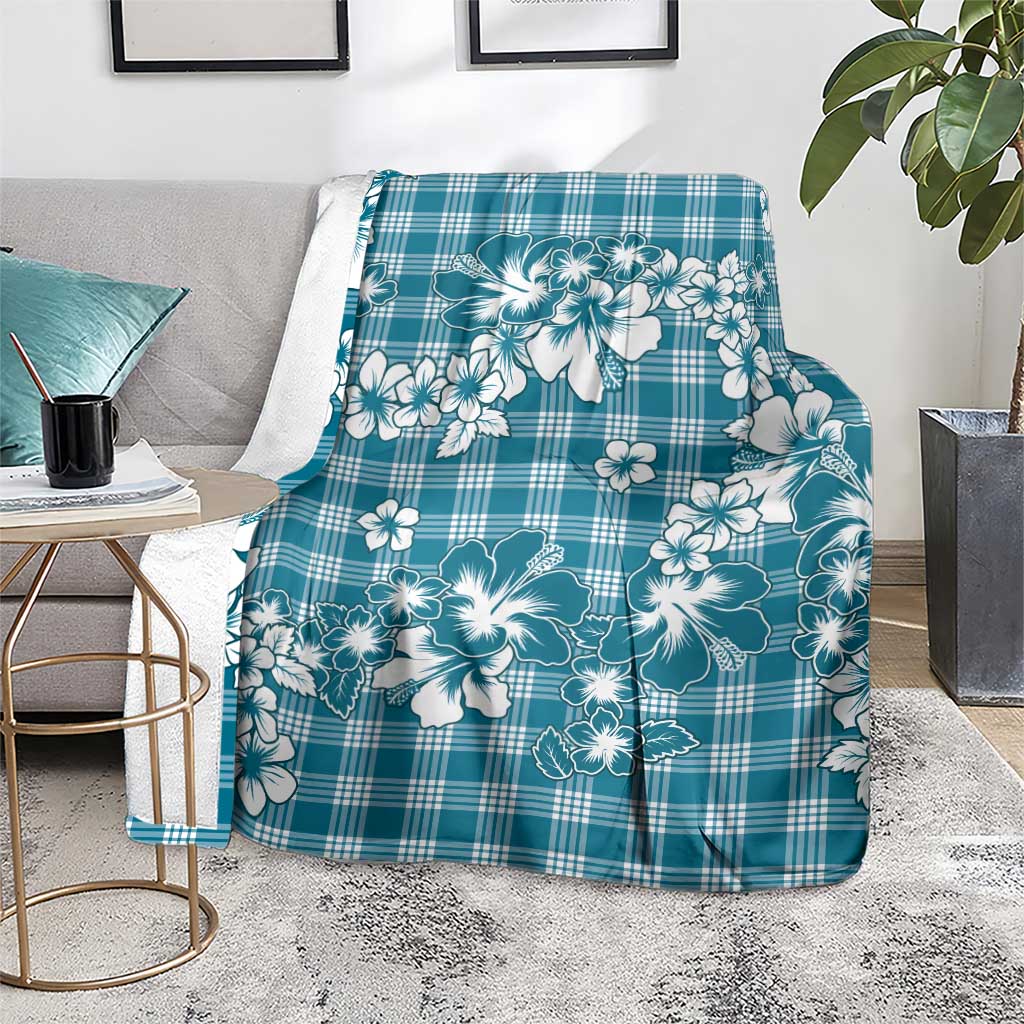 Hibiscus Pakala Ocean Depths Blue Blanket Tropical Floral Stylized LT01 - Polynesian Pride