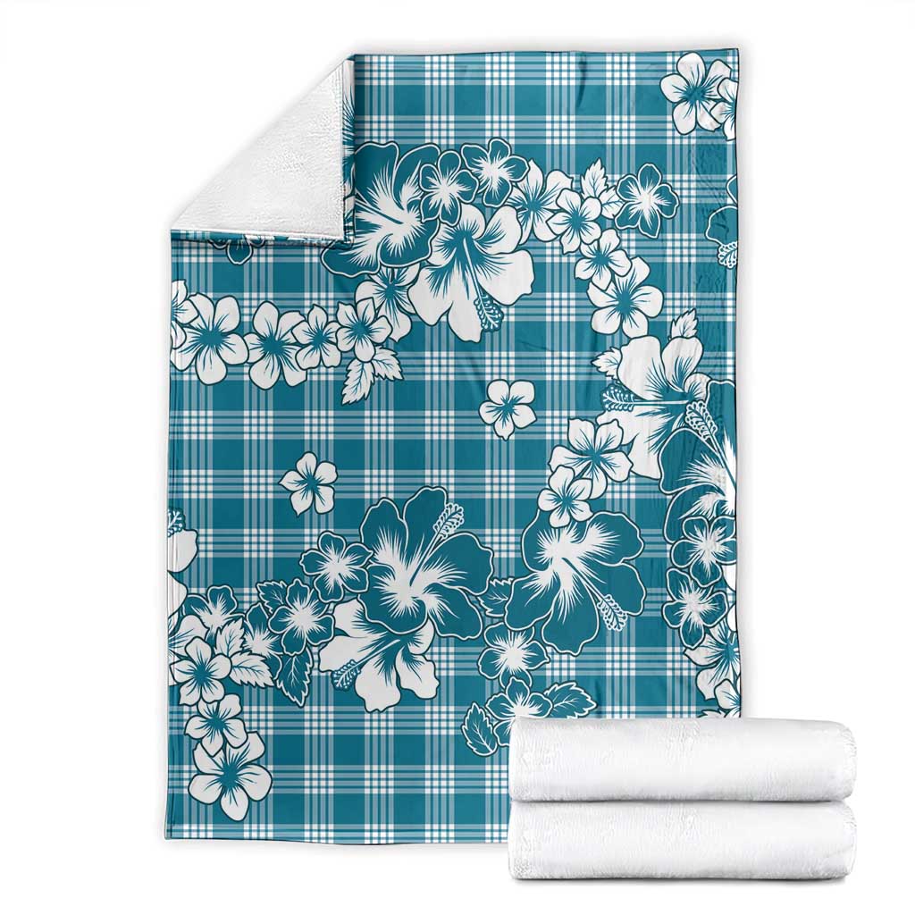 Hibiscus Pakala Ocean Depths Blue Blanket Tropical Floral Stylized LT01 - Polynesian Pride