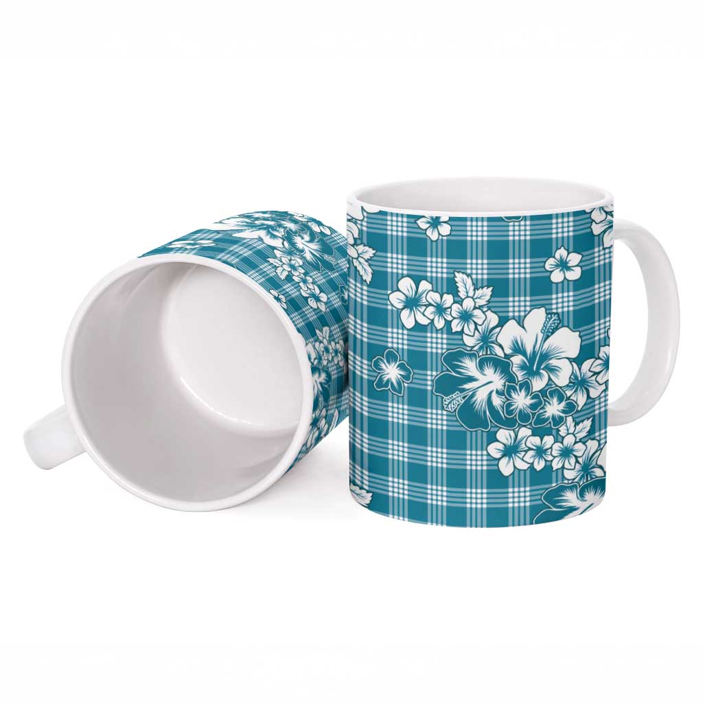 Hibiscus Pakala Ocean Depths Blue Ceramic Mug Tropical Floral Stylized LT01 - Polynesian Pride