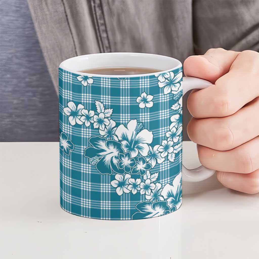 Hibiscus Pakala Ocean Depths Blue Ceramic Mug Tropical Floral Stylized LT01 - Polynesian Pride