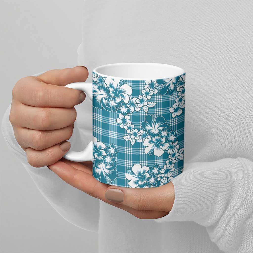 Hibiscus Pakala Ocean Depths Blue Ceramic Mug Tropical Floral Stylized LT01 - Polynesian Pride