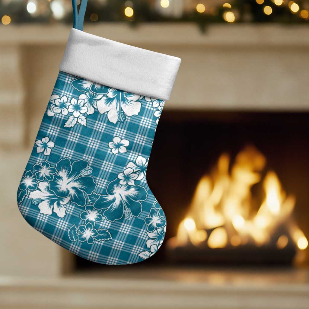 Hibiscus Pakala Ocean Depths Blue Christmas Stocking Tropical Floral Stylized LT01 Set of 2 Blue - Polynesian Pride