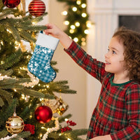 Hibiscus Pakala Ocean Depths Blue Christmas Stocking Tropical Floral Stylized LT01 - Polynesian Pride