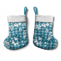 Hibiscus Pakala Ocean Depths Blue Christmas Stocking Tropical Floral Stylized LT01 - Polynesian Pride