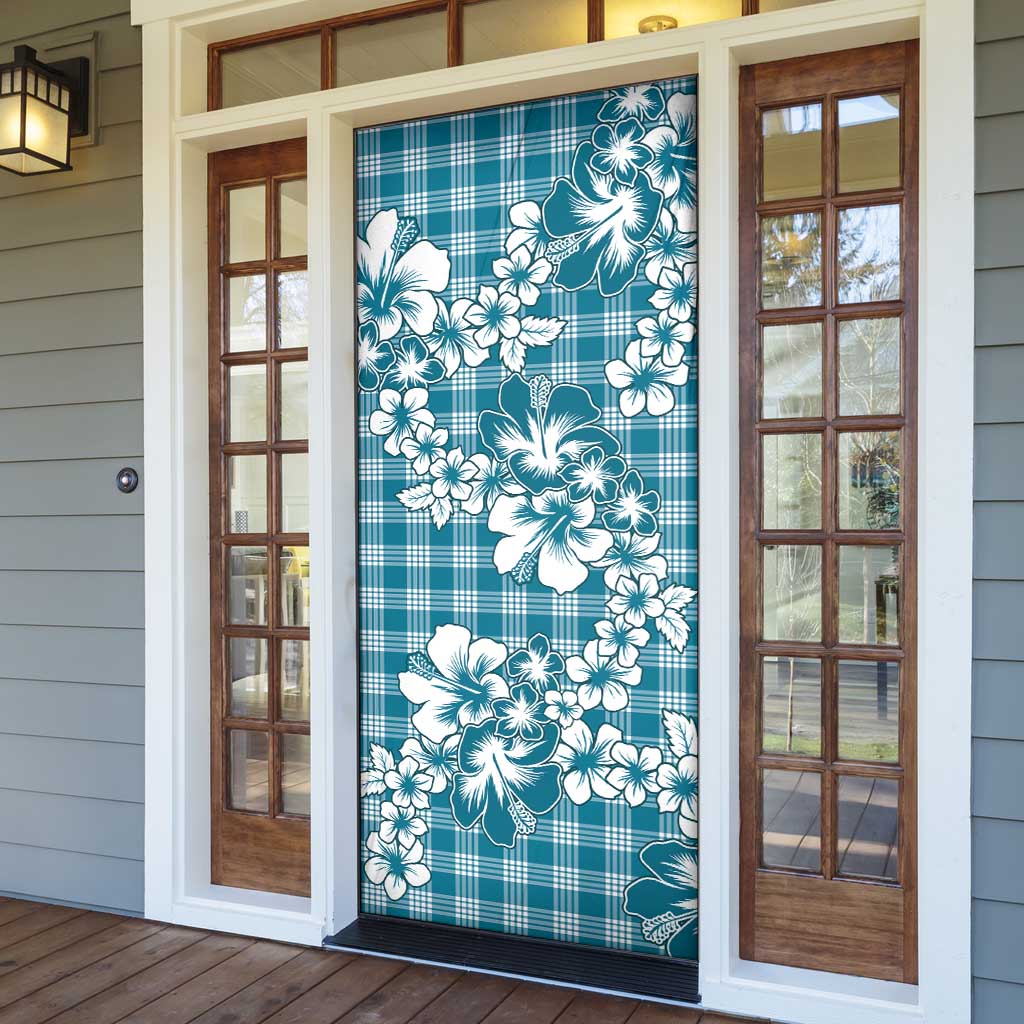 Hibiscus Pakala Ocean Depths Blue Door Cover Tropical Floral Stylized LT01 - Polynesian Pride