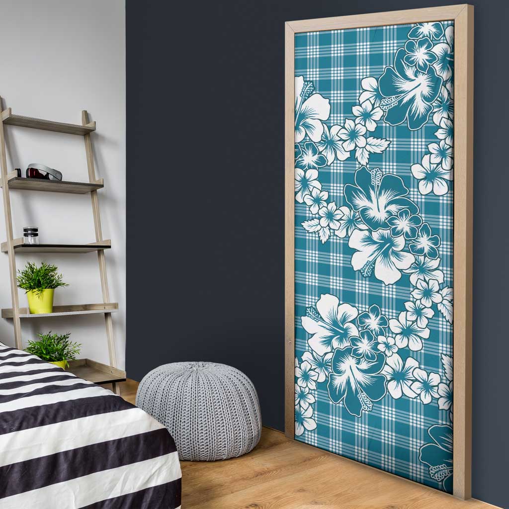 Hibiscus Pakala Ocean Depths Blue Door Cover Tropical Floral Stylized LT01 - Polynesian Pride