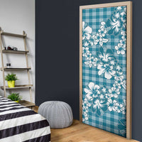 Hibiscus Pakala Ocean Depths Blue Door Cover Tropical Floral Stylized LT01 - Polynesian Pride