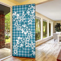 Hibiscus Pakala Ocean Depths Blue Door Cover Tropical Floral Stylized LT01 - Polynesian Pride