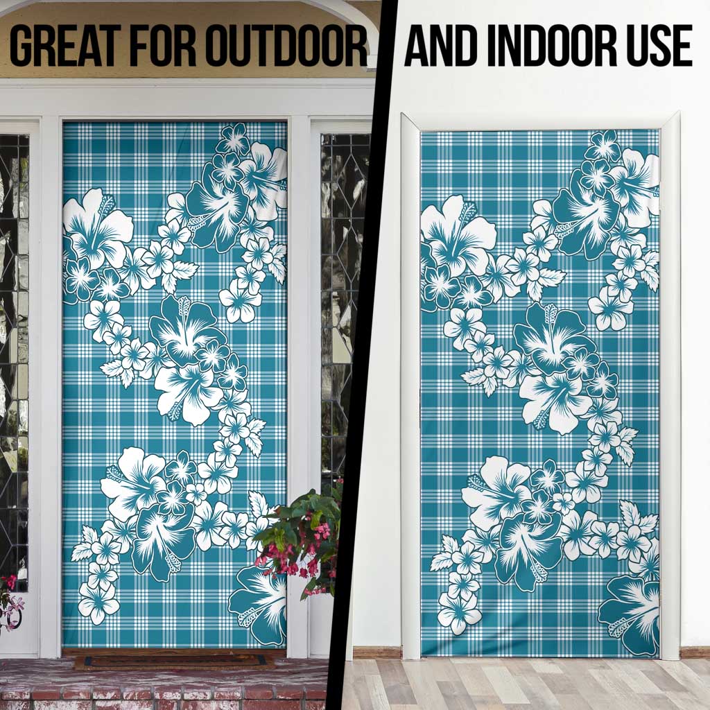 Hibiscus Pakala Ocean Depths Blue Door Cover Tropical Floral Stylized LT01 - Polynesian Pride