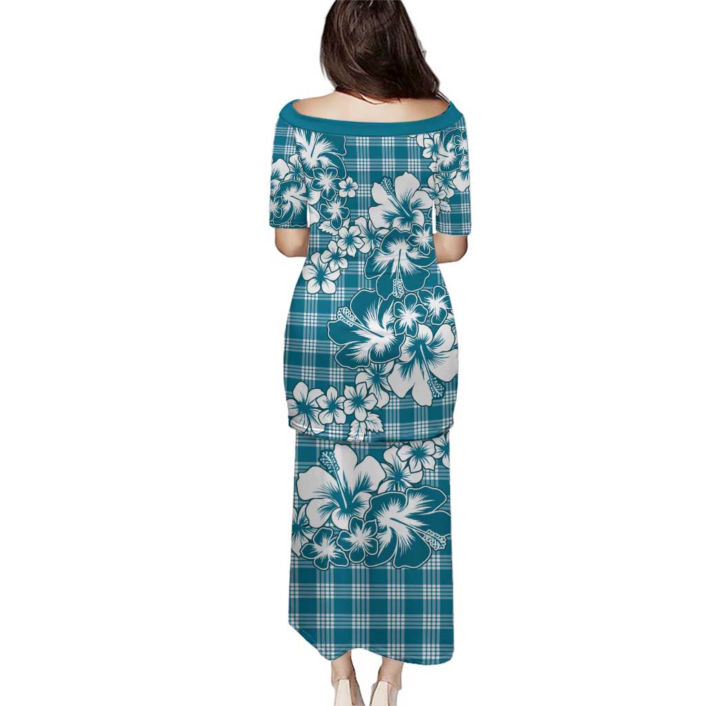 Hibiscus Pakala Ocean Depths Blue Puletasi Tropical Floral Stylized LT01 - Polynesian Pride