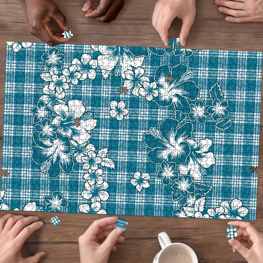 Hibiscus Pakala Ocean Depths Blue Puzzle Tropical Floral Stylized LT01 - Polynesian Pride